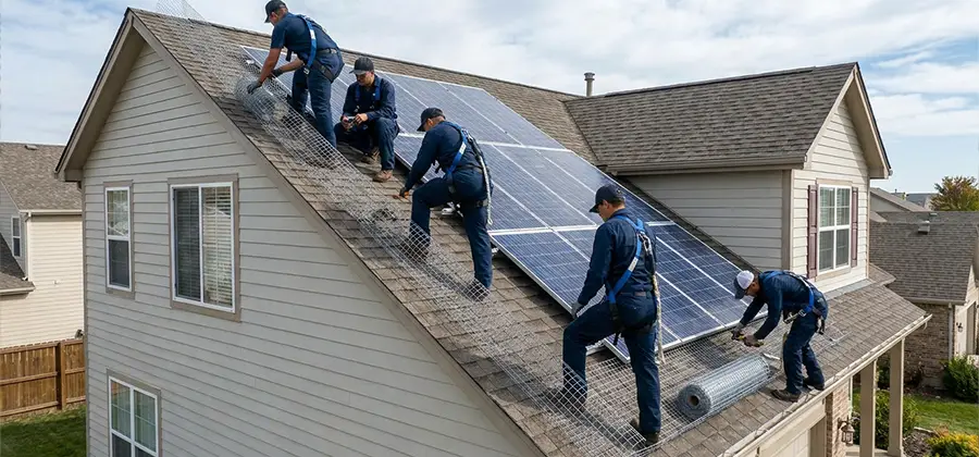 Pigeon Wire for Solar Panels in Livingston